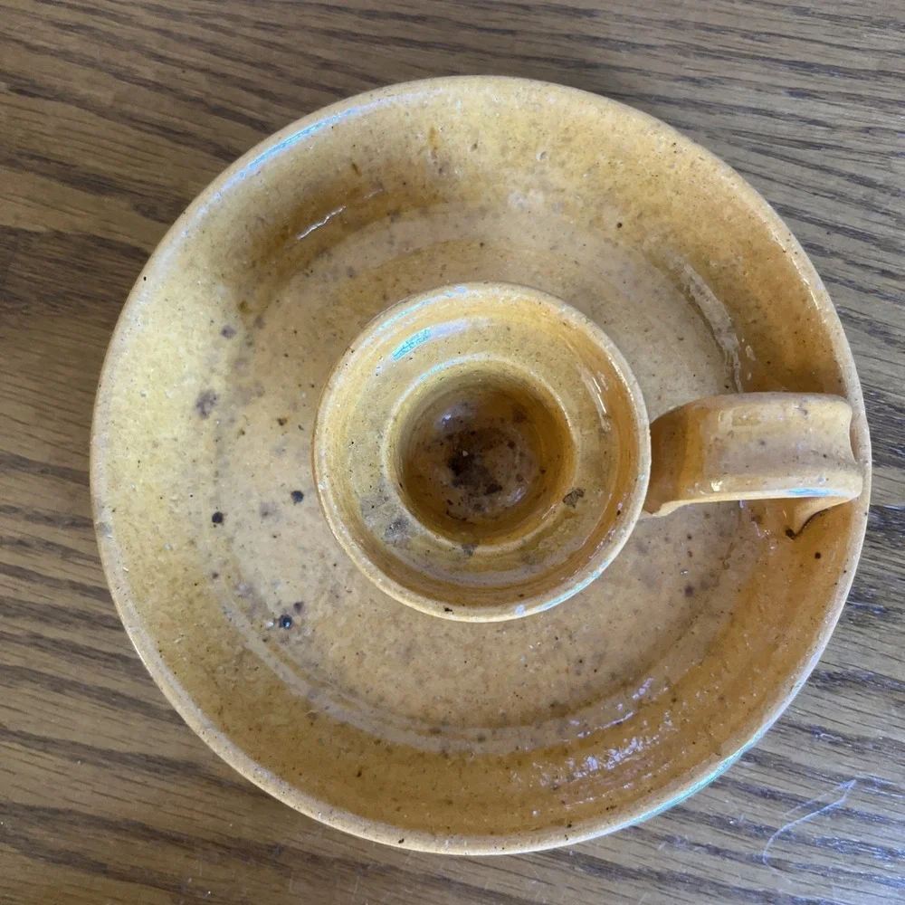 Jugtown Ware Studio Pottery  Chamberstick Candle Holder 5.75